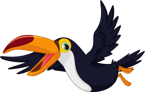 burung toucan kartun vektor