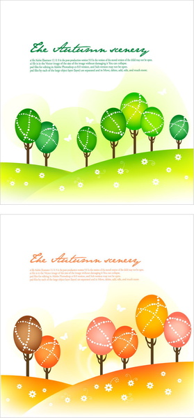 Cartoon-Baum mit natürlicher Vektor Hintergrund