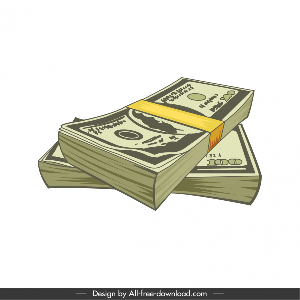 ícone de dinheiro 3d esboço clássico