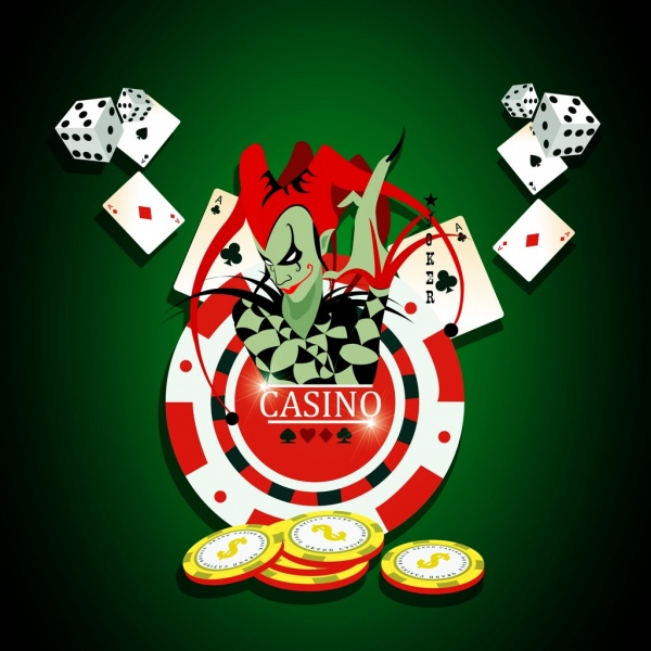 bunte 3d Casino Hintergrunddekoration Würfel Teufel Symbole