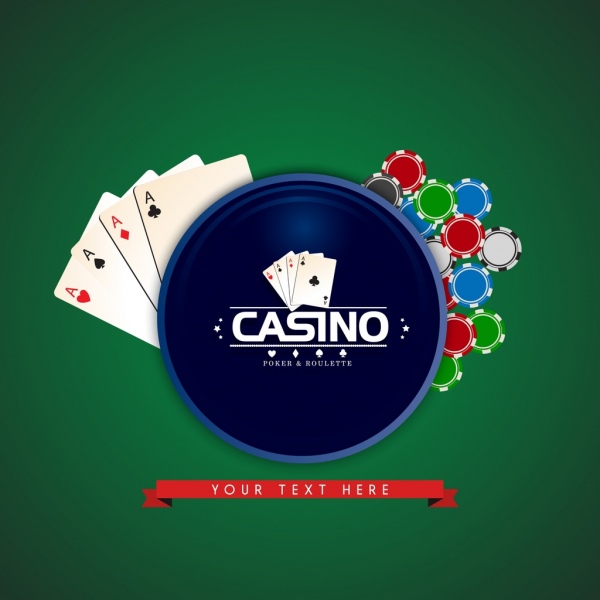 cercle de jeux de casino cartes information icônes ruban décoration