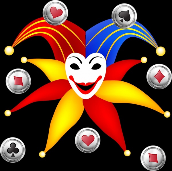Casino-Hintergrund Vorlage farbigen Symbolen böse Symbol