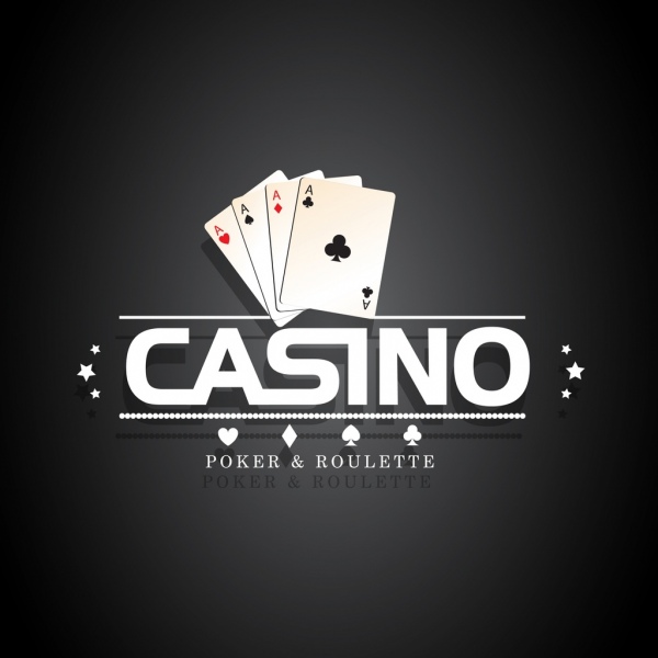 Kasino logo desain ikon kartu putih unsur dekorasi