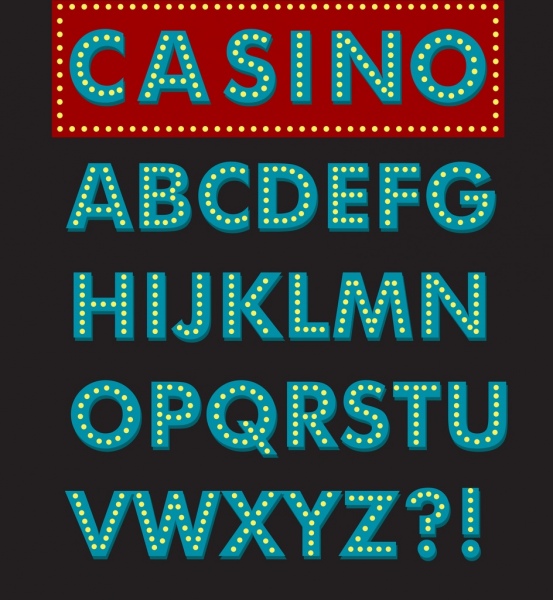 Casino signe modèle pétillant néon mots décor