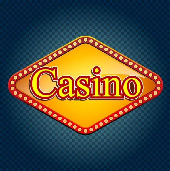 Casino signe modèle néon jaune décoration design plat