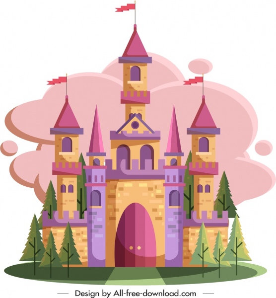 décor coloré classique de peinture de château