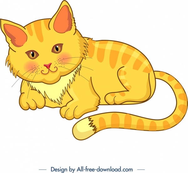 ไอคอนแมวสีออกแบบตัวละครการ์ตูน
