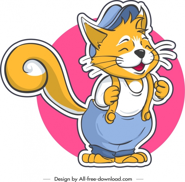 ikon kucing lucu karakter kartun bergaya