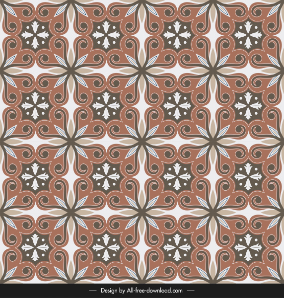 patrón de baldosa cerámica elegante diseño simétrico de decoración clásica