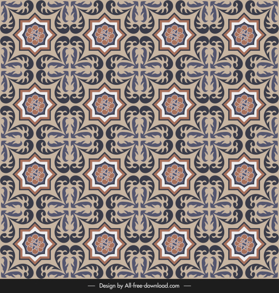 pola ubin keramik bentuk simetris klasik yang elegan