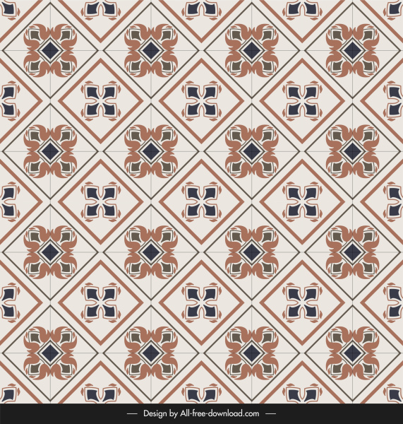 padrão de cerâmica plana repetindo decoração clássica de simetria