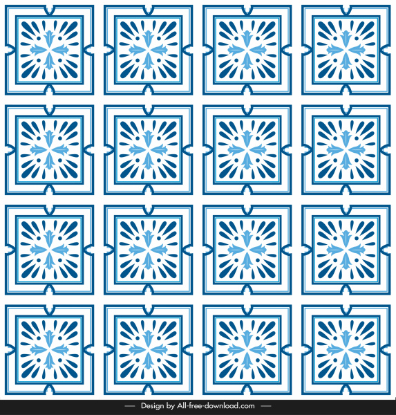 기하학적 대칭을 반복하는 세라믹 타일 패턴