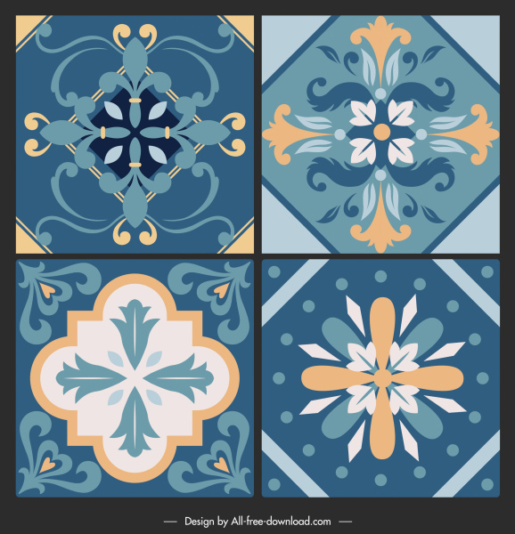 modelos de padrão de cerâmica elegantes clássicos de forma simétrica
