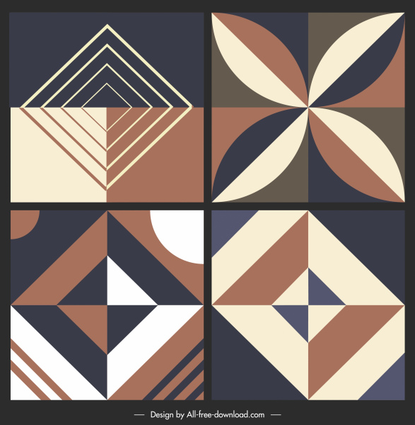 Keramik Fliesen Muster Vorlagen elegante dunkle klassische Symmetrie