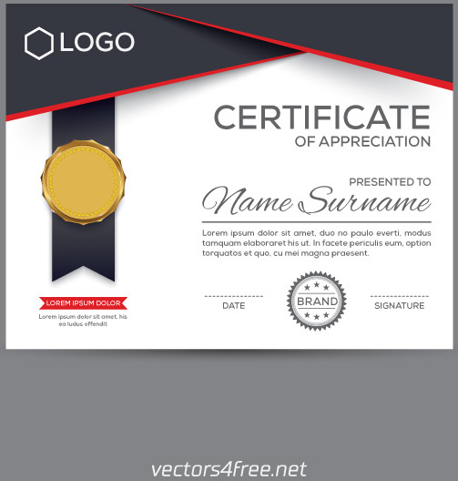 Certificado plantillas de diseño vectorial