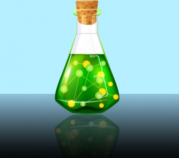 química base laboratório frasco ícone reflexão multicolor projeto