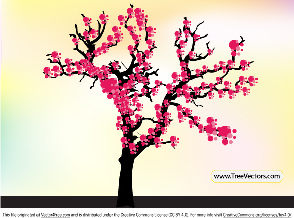 vetor de árvore da flor de cerejeira