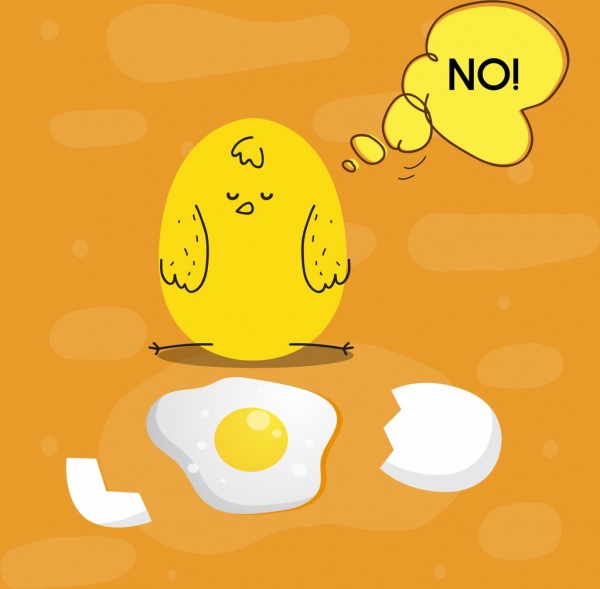 ayam telur latar belakang lucu bergaya sketsa