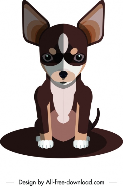 personaje de dibujos animados lindo de icono de perro de Chihuahua