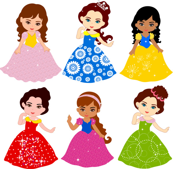 Kind Mädchen mit bunten Kleid