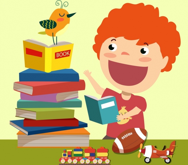 Masa Kanak Kanak Latar Belakang Buku Tumpukan Anak Mainan Ikon Vektor Icon Vektor Gratis Download Gratis