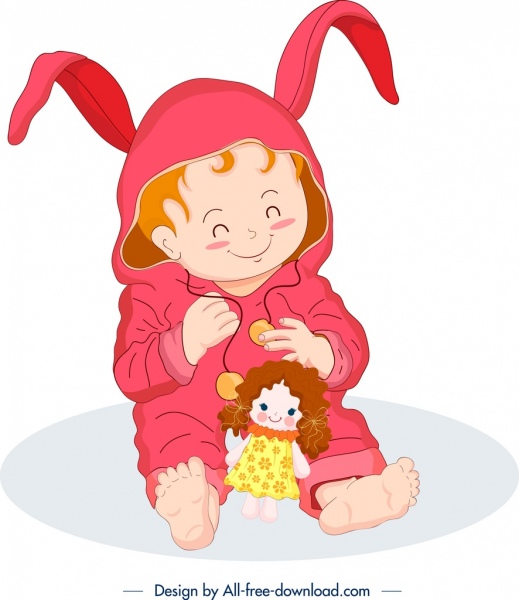 Kindheit Hintergrund niedlichen Baby-Symbol Cartoon Charakter