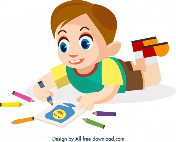 thời thơ ấu vẽ Icon cậu bé biểu tượng Cartoon nhân vật thiết kế