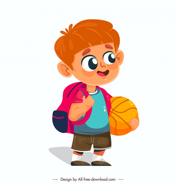 ícone da infância bonito menino esboço personagem de desenho animado
