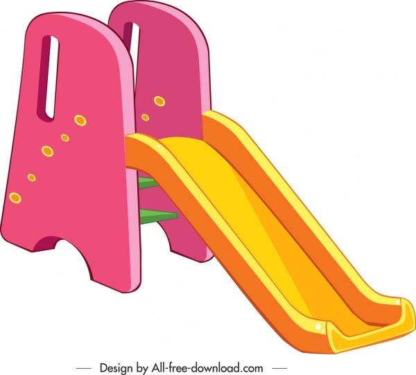 子供のスライド テンプレート ピンク イエローの 3 d 装飾