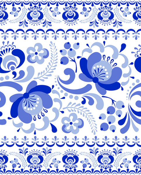 chinesischen blauen und weißen Musterdesign Vektor