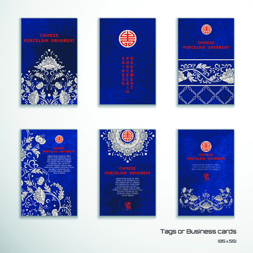 中国磁器の飾りカード ベクトル