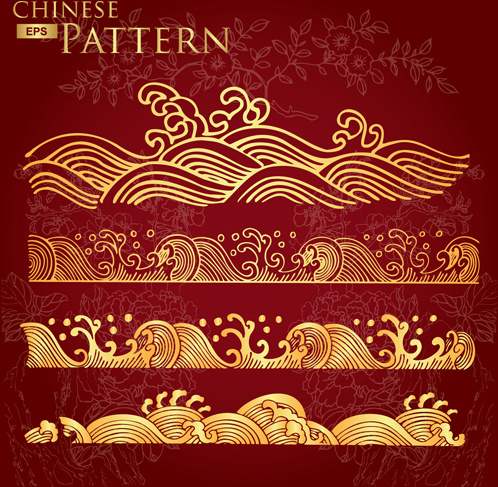 중국 스타일 꽃 패턴 벡터 그래픽