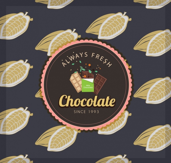 publicité chocolat cacao fruits icône joint classique décor