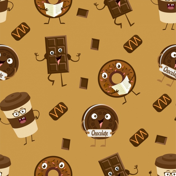 Шоколад фона стилизованный орнамент иконы конфеты
