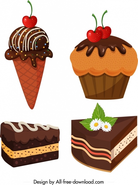шоколад мороженое торты иконки коричневый 3d декор