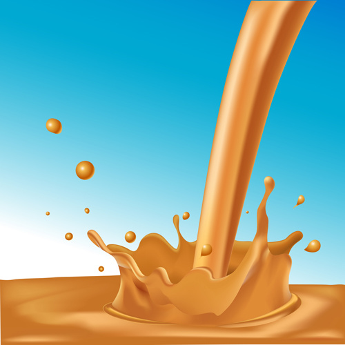 チョコレートミルクがベクトルデザインをはねかける