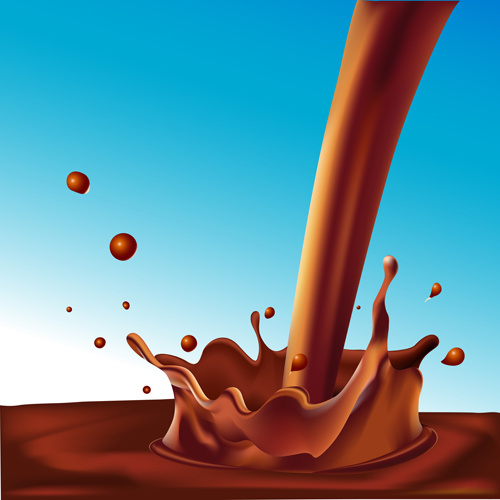 éclaboussures de lait au chocolat conception vectorielle 2