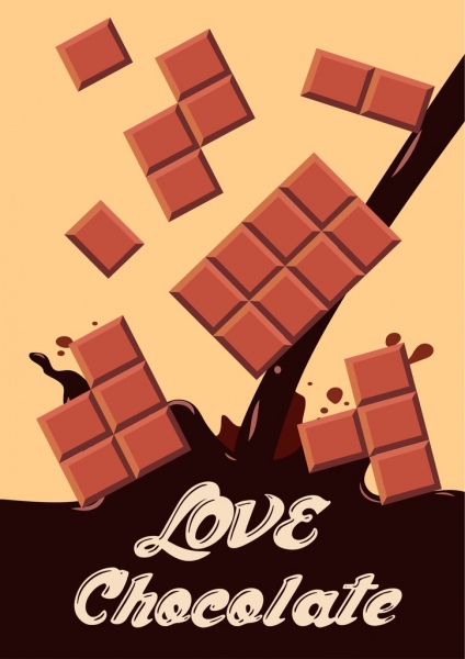 Schokolade Werbung Banner braun liquid Splash Dekor