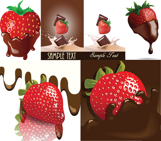 Schokoladen-Erdbeer-Vektor