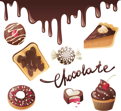 Illustration vectorielle de bonbons au chocolat et de bonbons