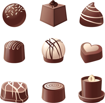 Illustration vectorielle de bonbons au chocolat et de bonbons 3