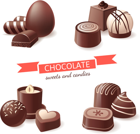 chocolate dulce y caramelos ilustración vectorial 4