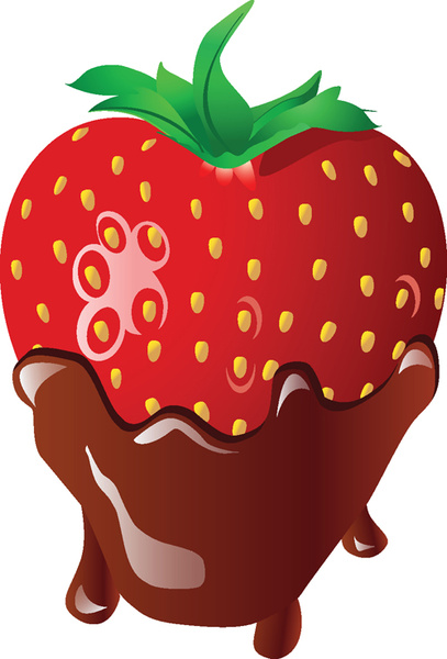 Schokolade mit Erdbeer-Glanz-Vektor