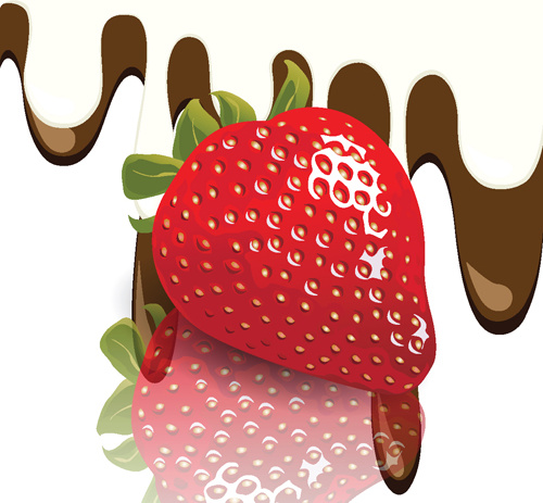 Chocolat à la fraise vecteur brillant 4