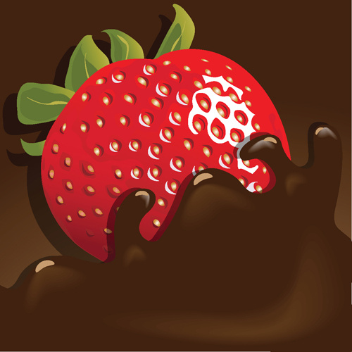 Chocolat avec fraise vecteur brillant no.337208