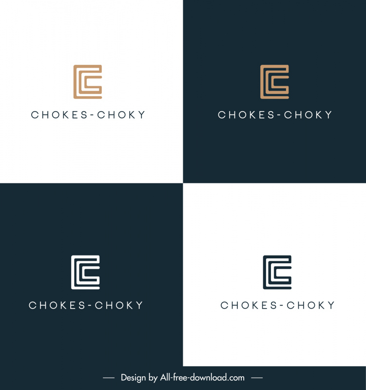 étranglements Choky logo c lettrage modèle moderne simple