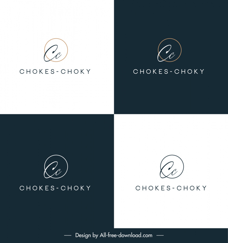 chokes choky logo dessiné à la main croquis plat