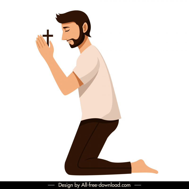 キリスト教の祈りのアイコン漫画のキャラクターデザイン