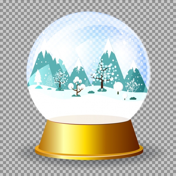 玻璃球聖誕背景物體的三維設計