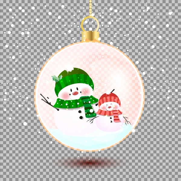 o boneco de neve do Natal fundo redondo ícones bauble
